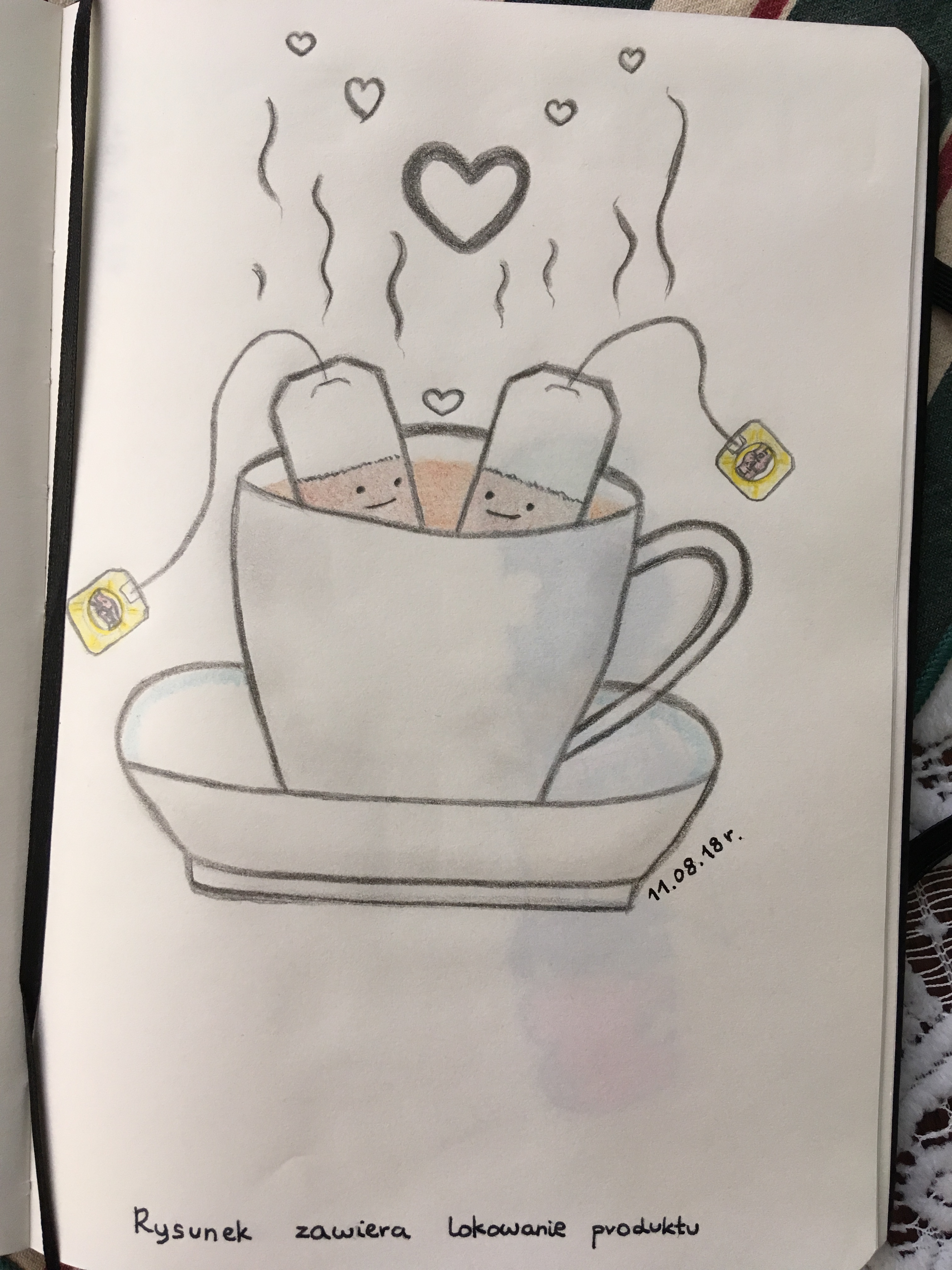 Mój własny rysunek kubka z herbatą Lipton